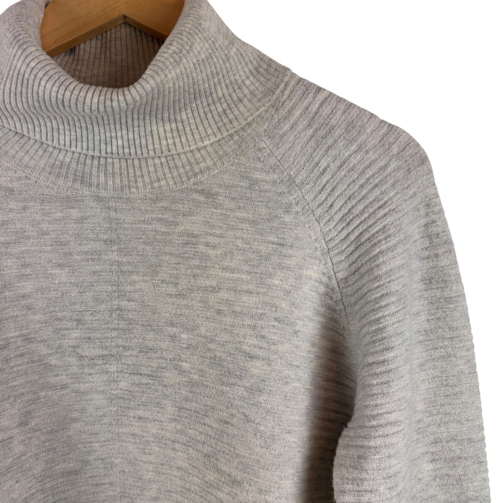 Kuhl Turtleneck Solstice Sweater Women XS Gray Ribbed Merino Wool Cotton 4406